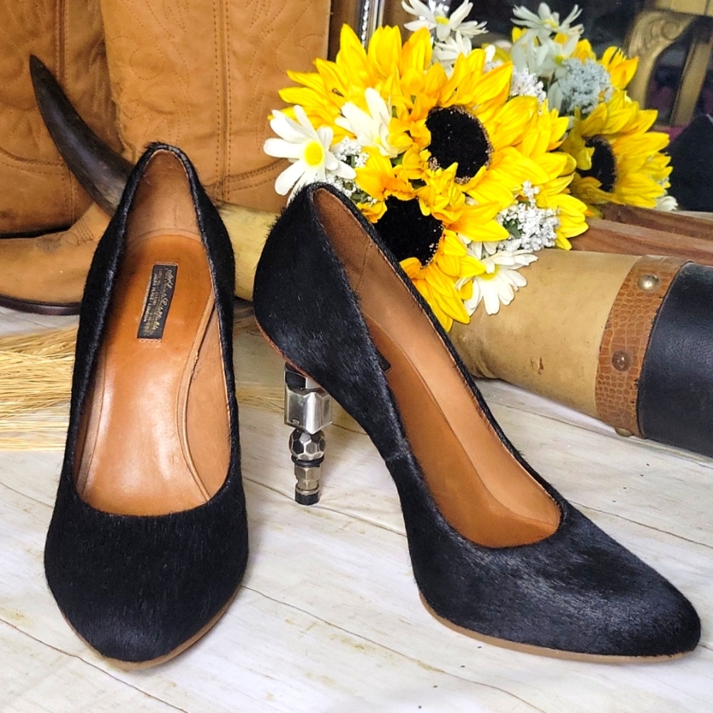 EUC!!! | All Saints | Black | Western | Calf Hair | Hex Nut 🔩 | Pumps | Size 8